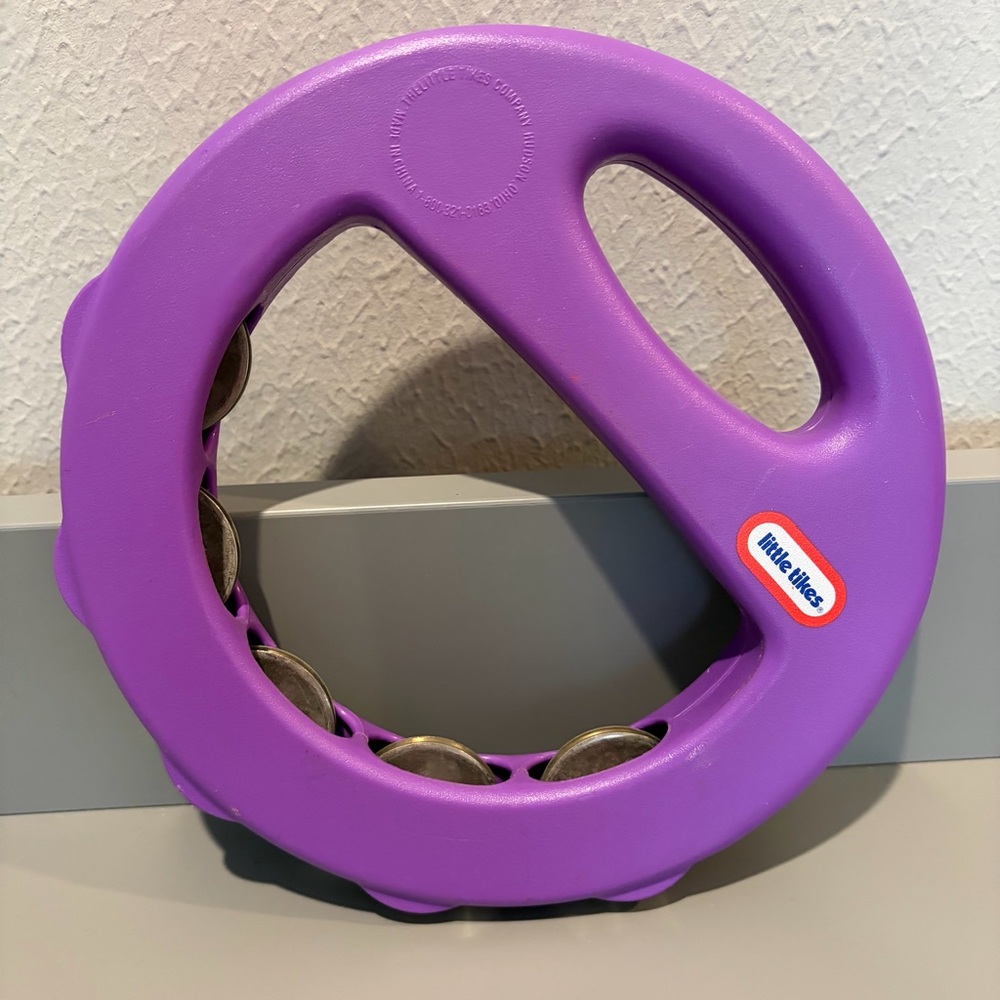 Vintage Little Tikes Purple Tambourine Rattle Kids Musical Toy Instrument EUC